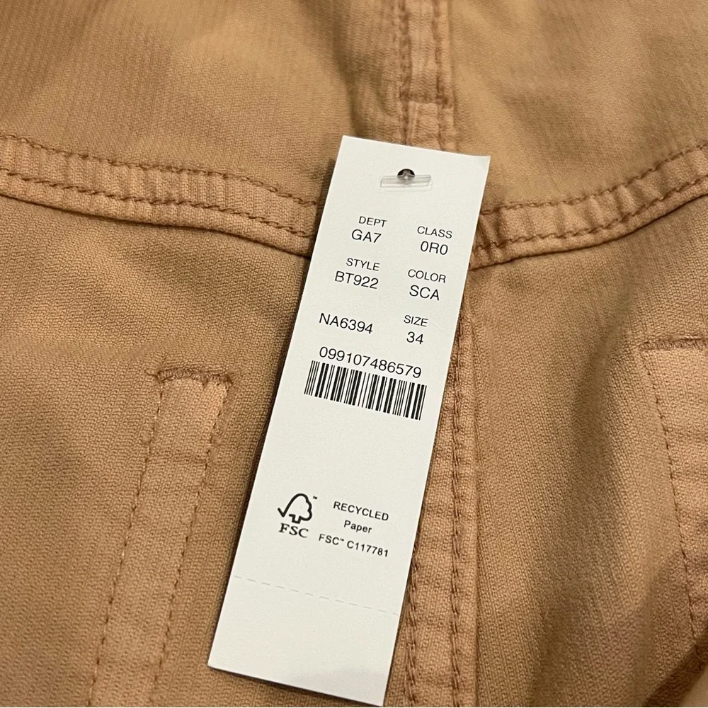 NEW J.Crew Wide Leg‎ Corduroy Trouser Sand Castle 34 Tan High-Rise Slim Fit